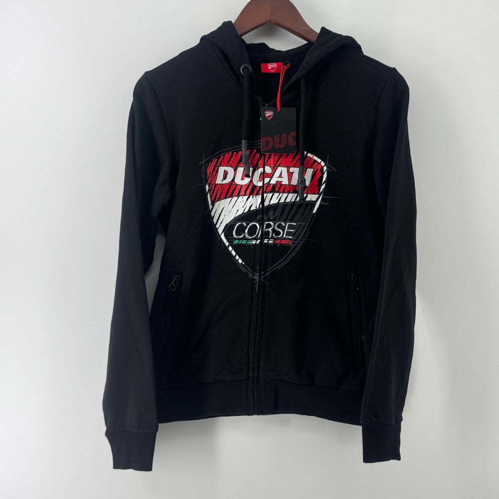 Ducati Corse Lady Sketch Black Full Zip Hoodie Sweatshirt Small DUCALS000902